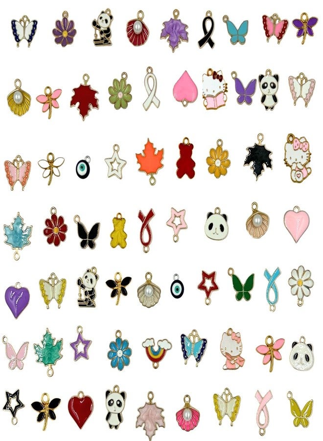 Tdas 30 Pcs Mixed Charms for Jewelry Making, Assorted Bangle Charms Enamel Pendants for Jewellery Aesthetic Necklace Earring Key Chain Bracelet DIY Gold Plated Accessories Color Craft Supplies (30) - Image 1